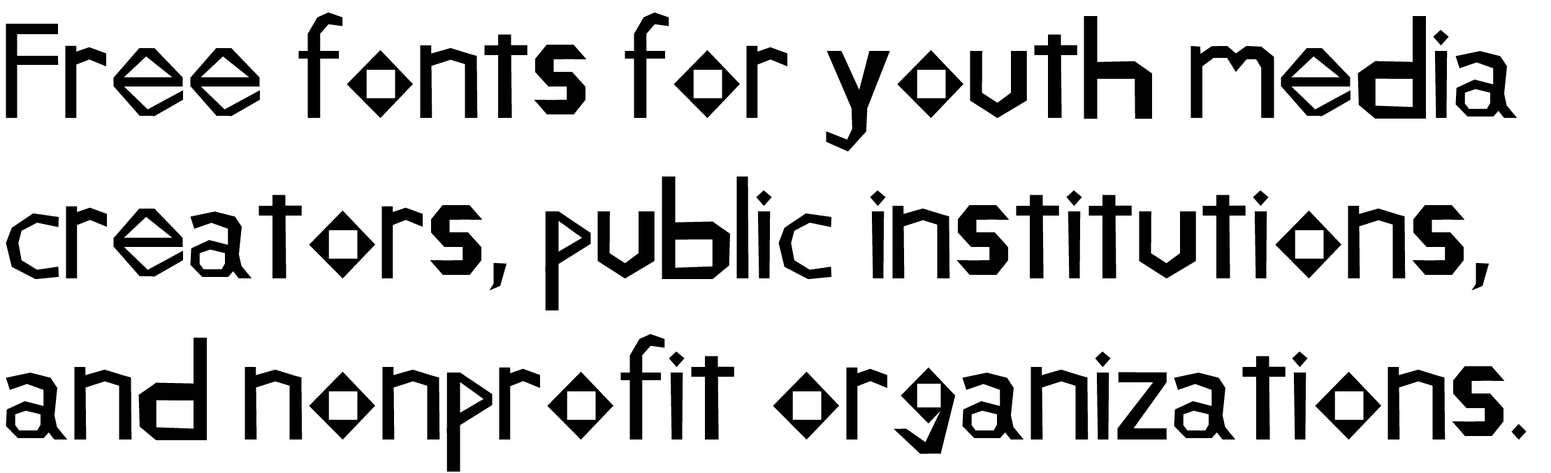 청소년미디어제작자, 공공기관, 비영리단체를 위한 무료서체입니다